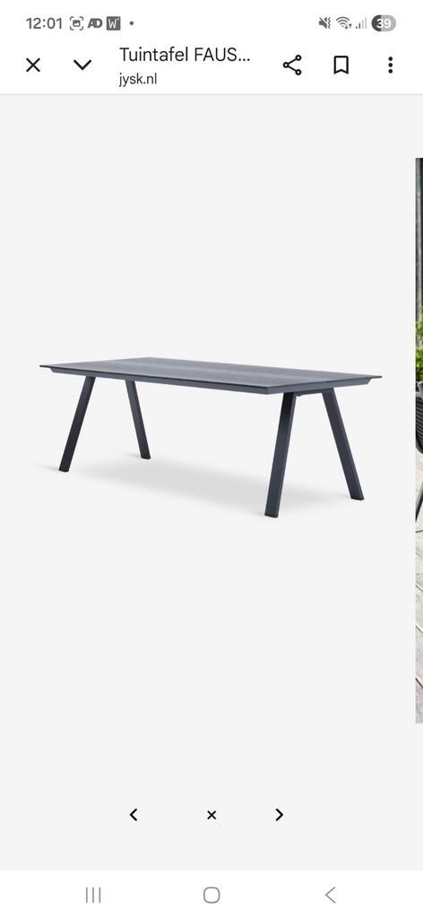 Tuinstafel FAUSING B100xL220 zwart, Ophalen, Gebruikt, Kunststof, Overige typen