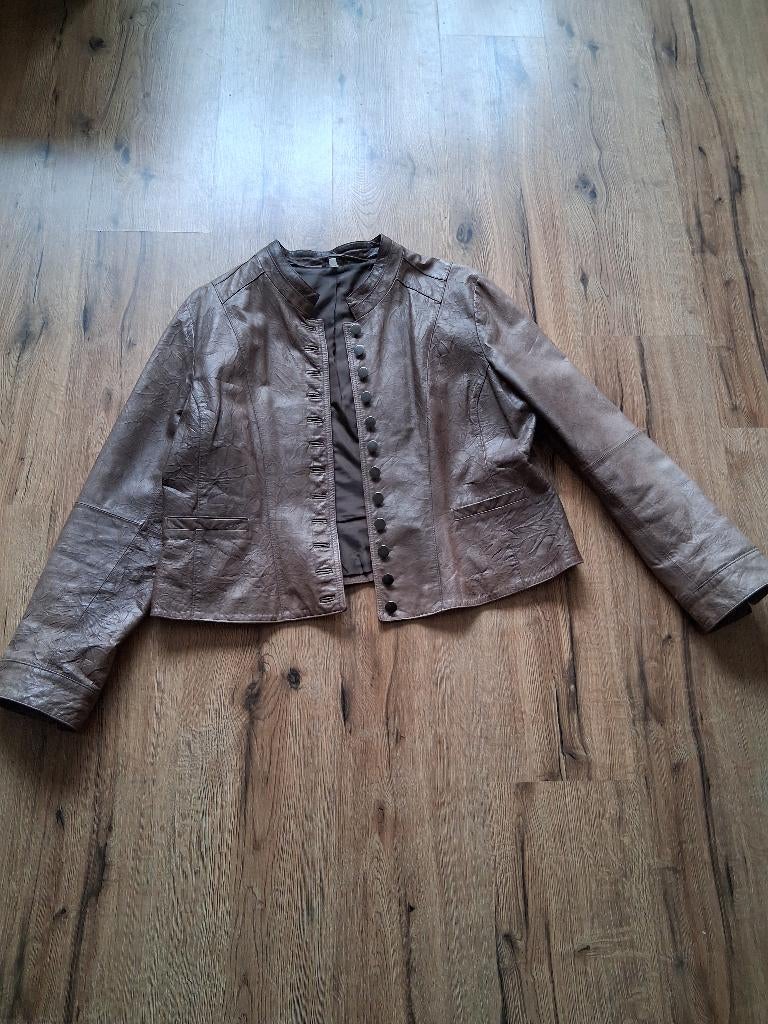 Te koop: kreukleren jasje bruin, Kleding | Dames, Bruin, Maat 46/48 (XL) of groter, Ophalen of Verzenden, Zo goed als nieuw