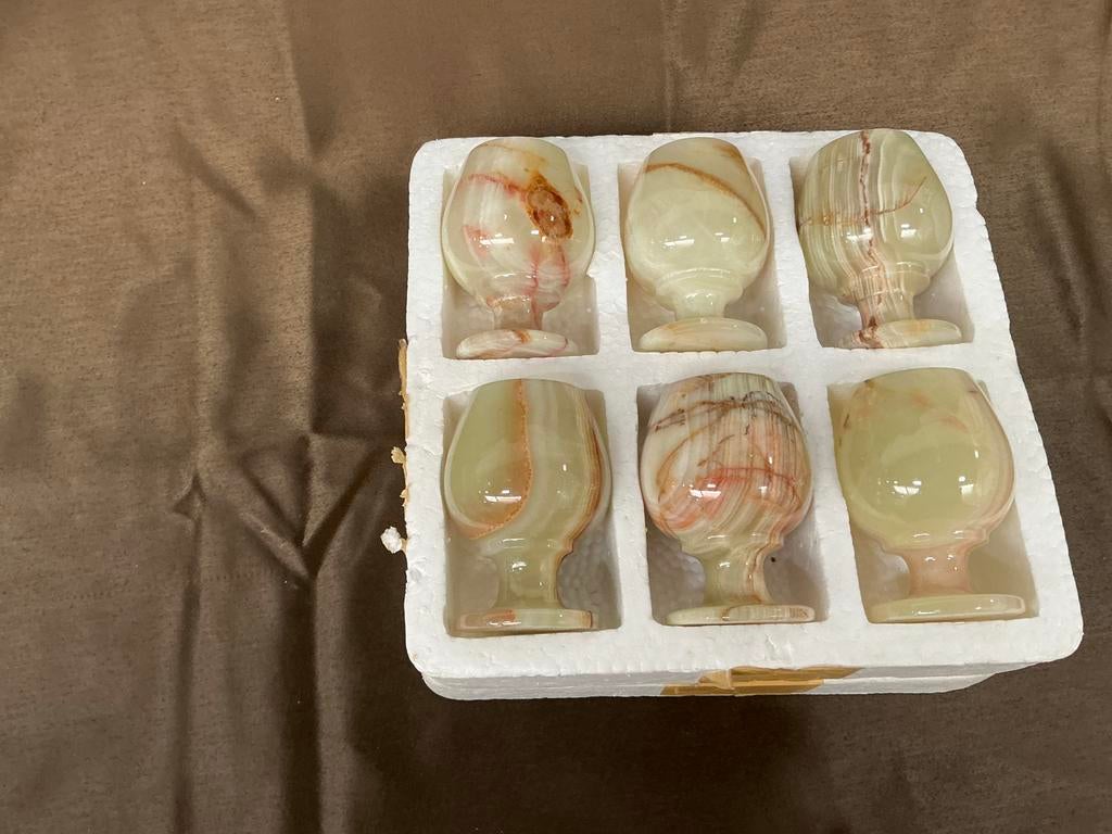 Set van 6 onyx kelken.WD-026, Antiek en Kunst, Antiek | Glas en Kristal, Ophalen of Verzenden