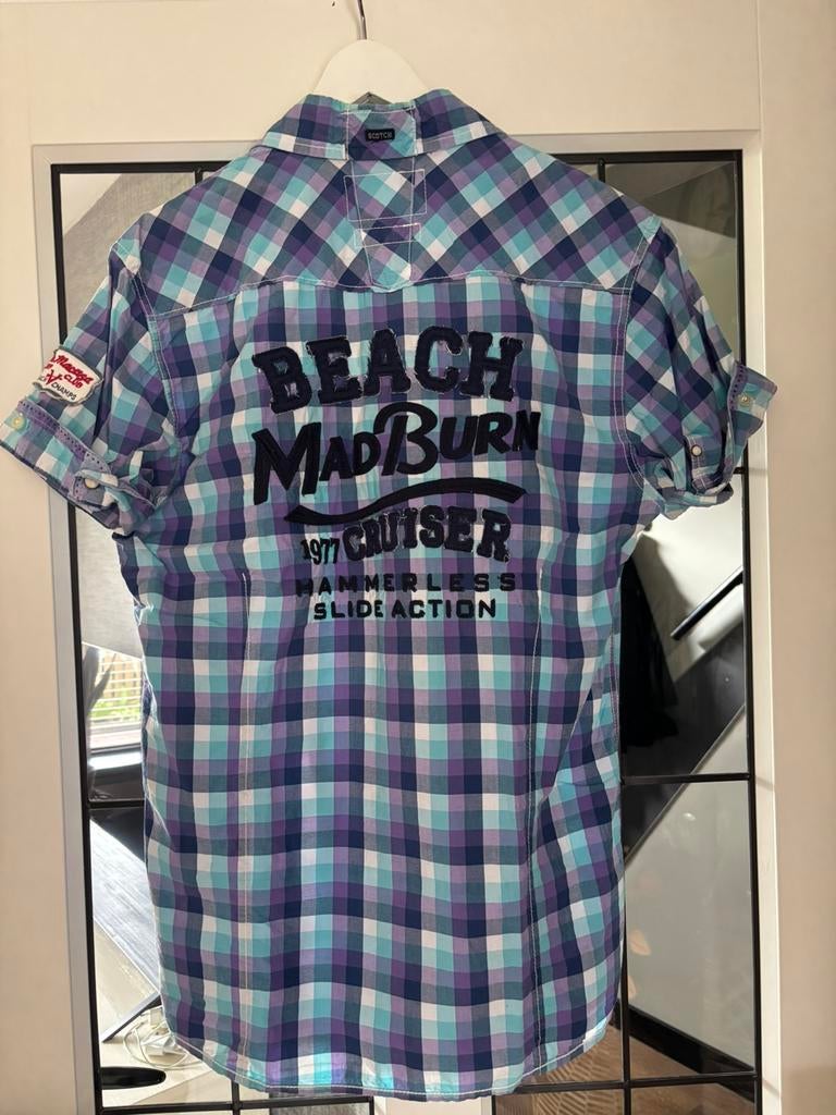 Scotch & Soda geruit overhemd shirt korte mouw maat L, Ophalen of Verzenden, Zo goed als nieuw, Overige kleuren, Halswijdte 39/40 (M)