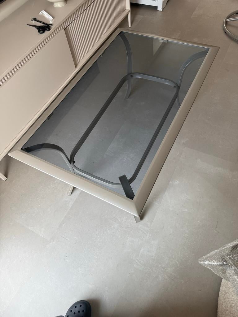 Salontafel met glazen blad, Ophalen, 50 tot 100 cm, 100 tot 150 cm, Nieuw