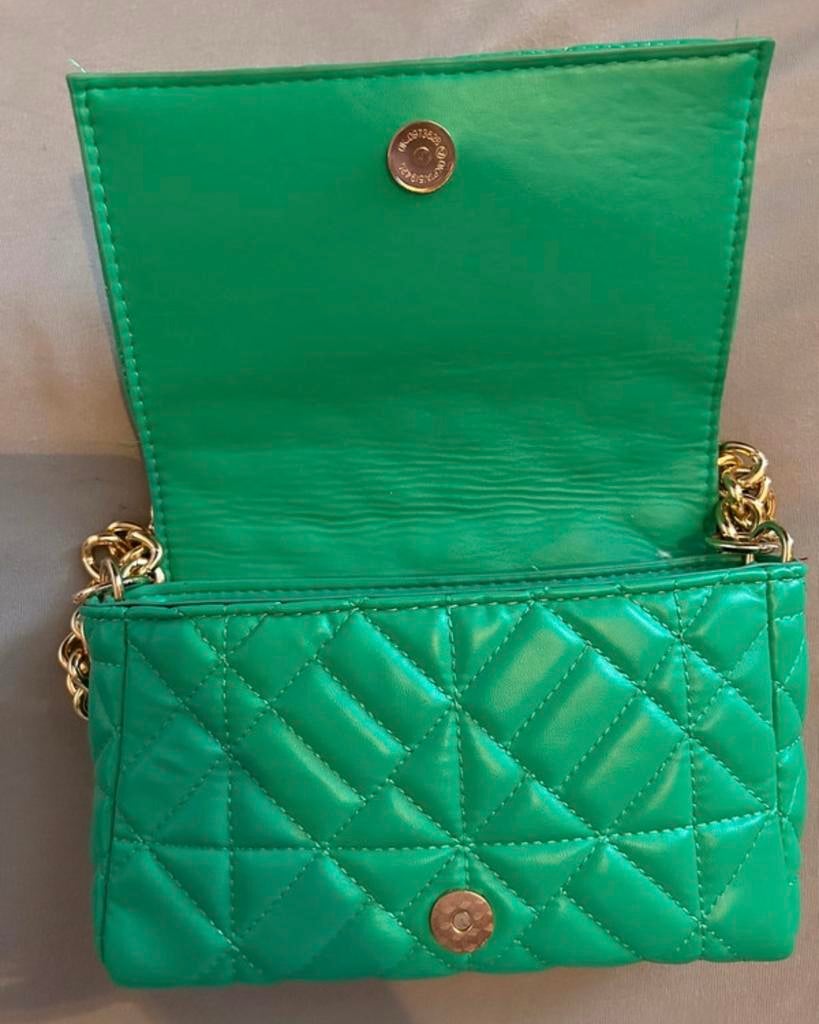 Zara Groene Tas met Gouden Ketting - Zo goed als nieuw, Ophalen of Verzenden, Nieuw, Groen, Overige merken