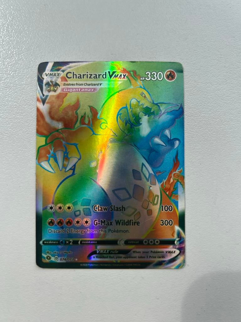 Pokemon Charizard Vmax 330 HP, Ophalen, Gebruikt, Losse kaart, Foil