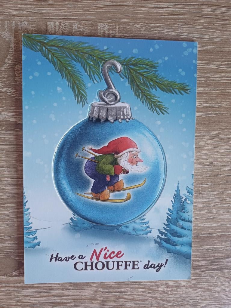 Chouffe kartonnen kerstbal N'ice, Ophalen of Verzenden, Nieuw, Reclamebord, Plaat of Schild, Overige merken