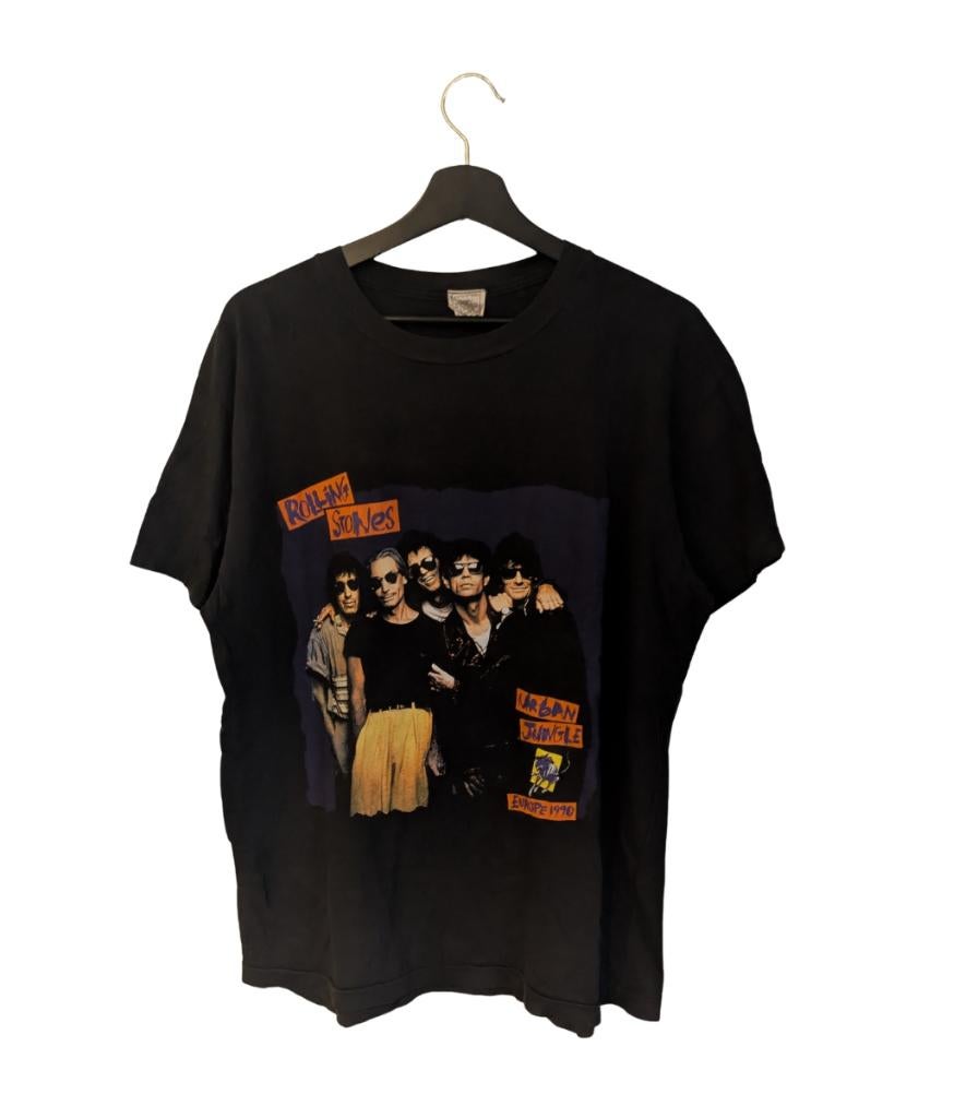 rolling stones urban jungle europe t-shirt 1990 – size large, Vintage, Maat 52/54 (L), Vintage, Vintage