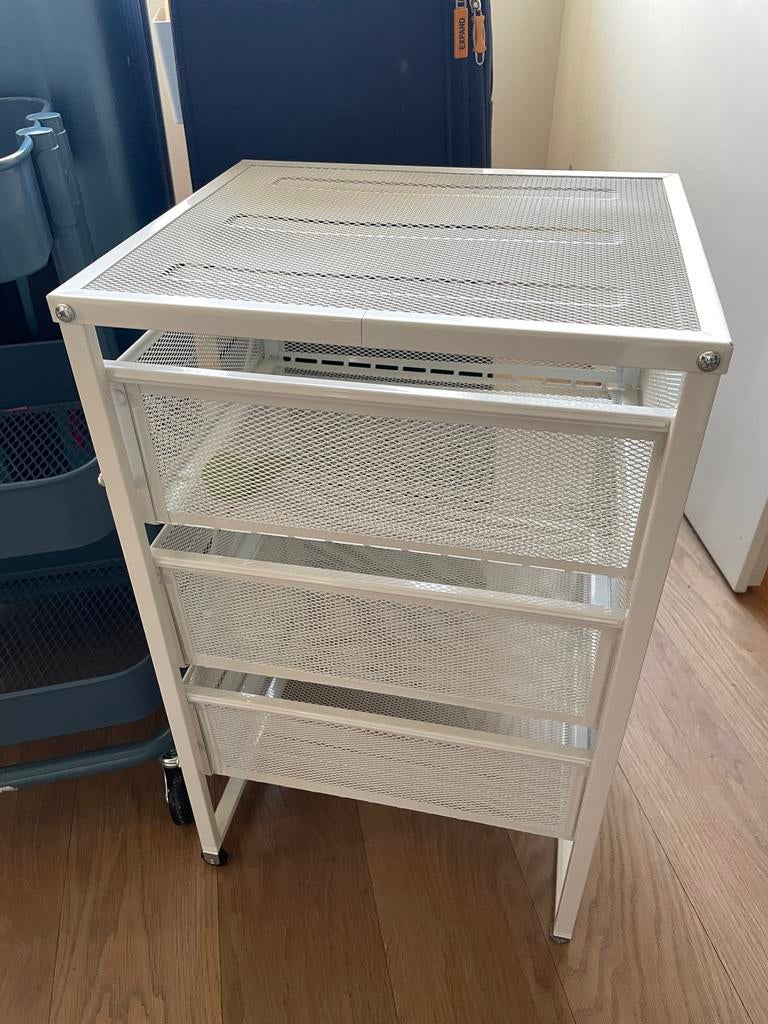 IKEA LENNART ladeblok op wielen, wit, Minder dan 50 cm, Gebruikt, Ophalen of Verzenden, 3 of 4 laden