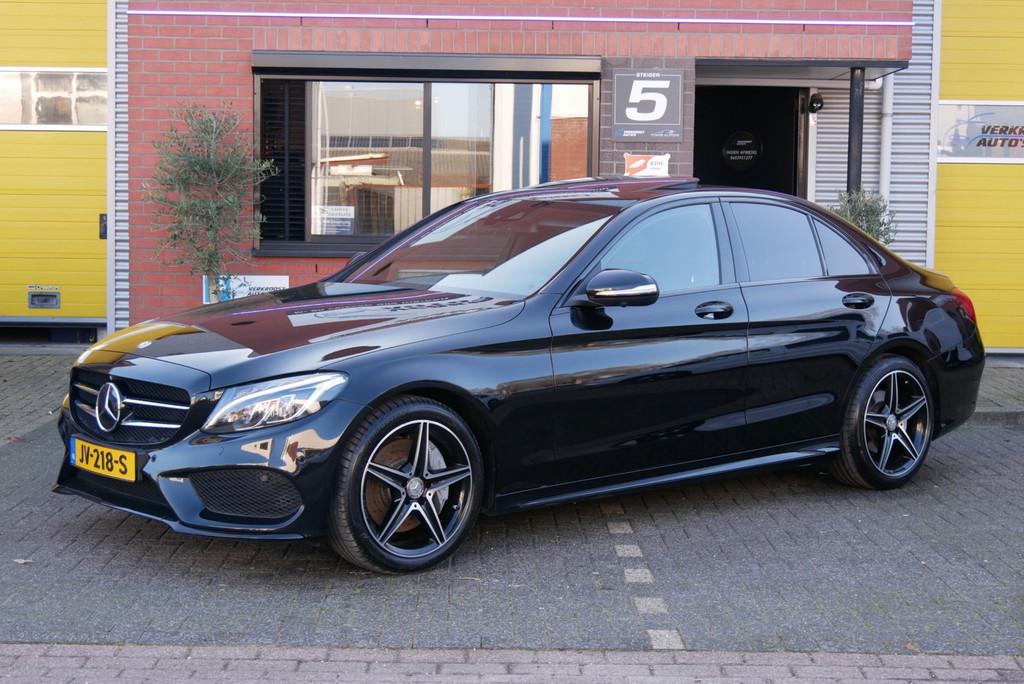 Mercedes-Benz C-klasse 250 Prestige amg. schuifdak. HUD. 360, Automaat, 4 cilinders, Zwart, Lichtsensor