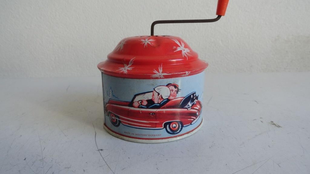 Muziekdoosje, blik, draaidoosje made in Western Germany, Antiek en Kunst, Antiek | Speelgoed, Ophalen of Verzenden