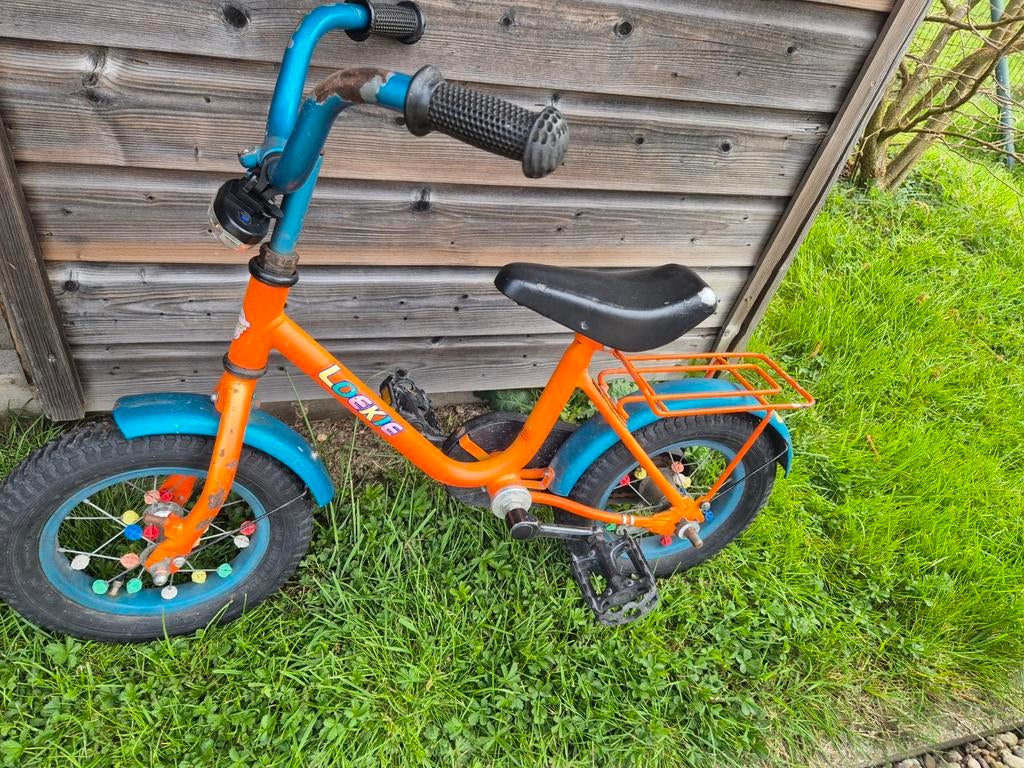 Oranje kinderfiets, Fietsen en Brommers, Ophalen, Gebruikt, Minder dan 16 inch