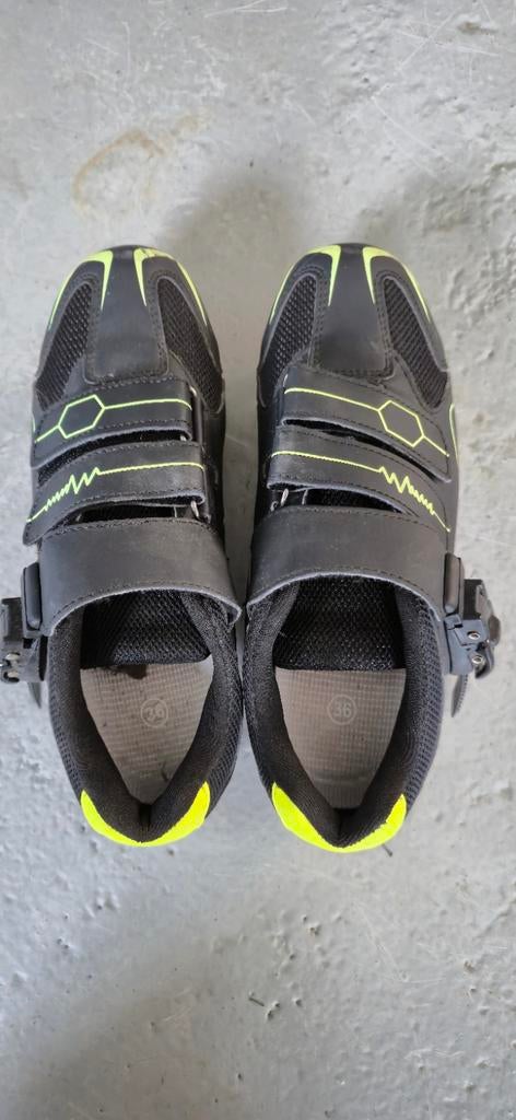 Fietsschoenen jongen meisje spd zwart geel maat 36, Ophalen of Verzenden, Gebruikt, Schoenen