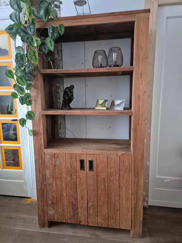 Robuuste teak kast, Huis en Inrichting, Kasten | Buffetkasten, Ophalen of Verzenden, Zo goed als nieuw, 25 tot 50 cm, 50 tot 100 cm