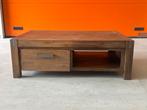 Bruine salontafel met 2 lades, Ophalen, 100 tot 150 cm, 50 tot 100 cm, Zo goed als nieuw