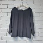 Zusss Blouse Top M Grijs Blauw Travelstof Keyhole Sluiting, Maat 38/40 (M), Z, Z, Blauw