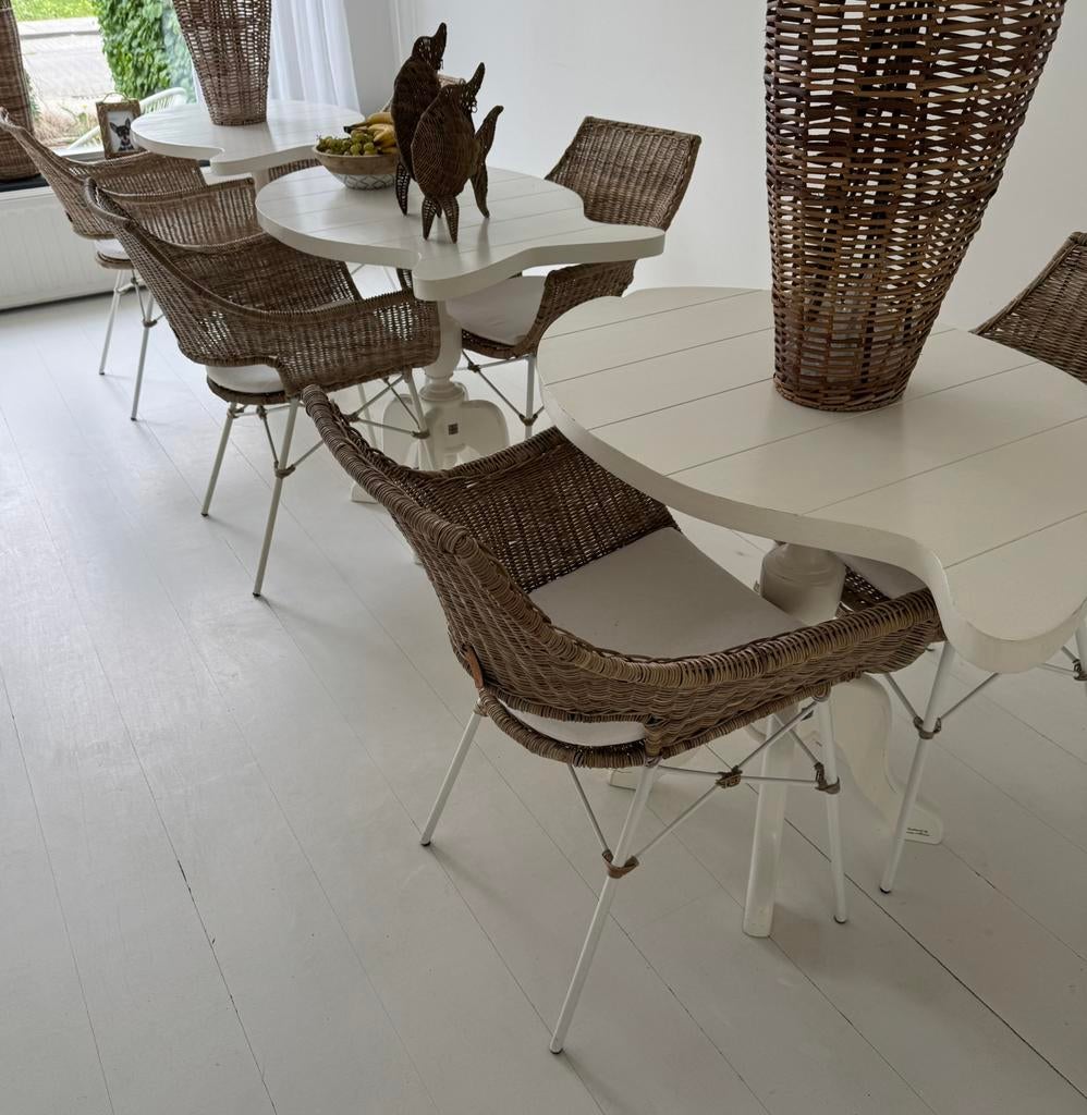 3 sets bistro tafels & stoelen Riviera Maison, Ophalen, Gebruikt