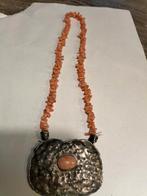 Prachtige antieke zilveren koraal ketting., Verzenden, Zilver, Ketting