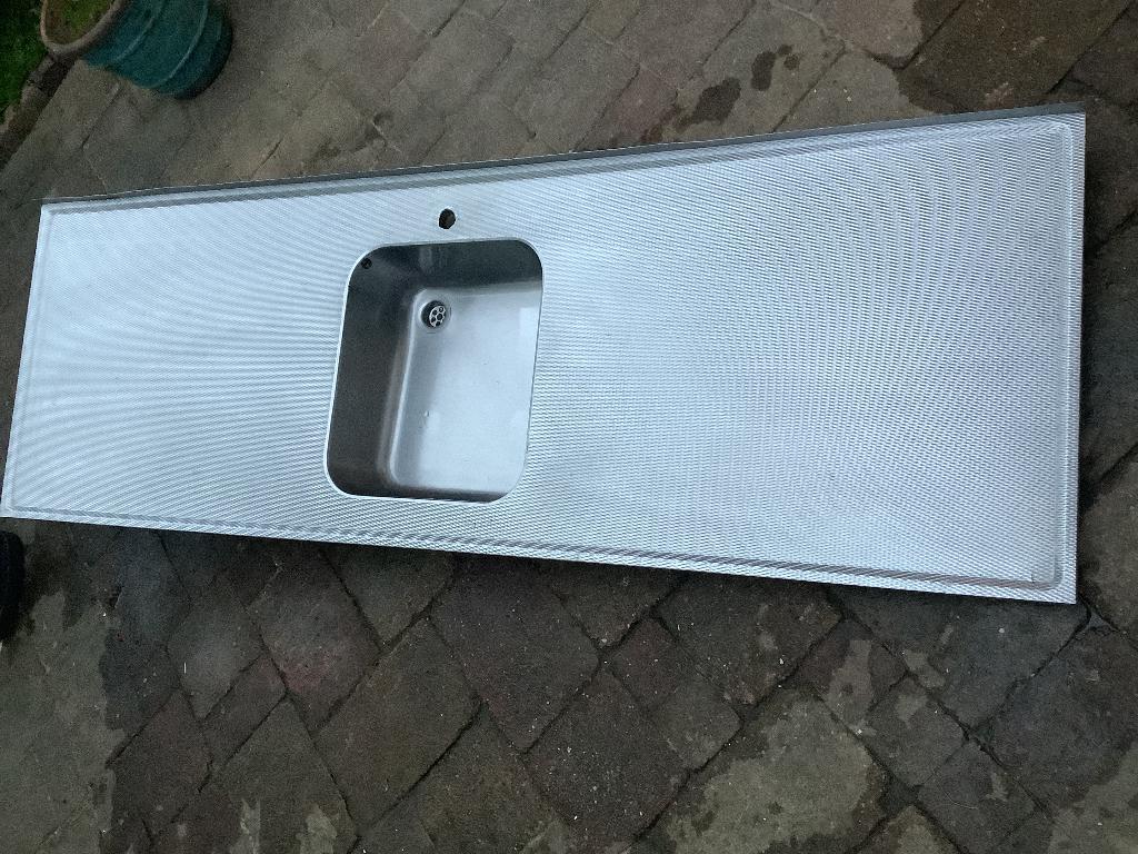 RVS aanrechtblad, spoelbak, wasbak 180 x 60 cm, Ophalen, Gebruikt, 200 cm of meer, Minder dan 100 cm