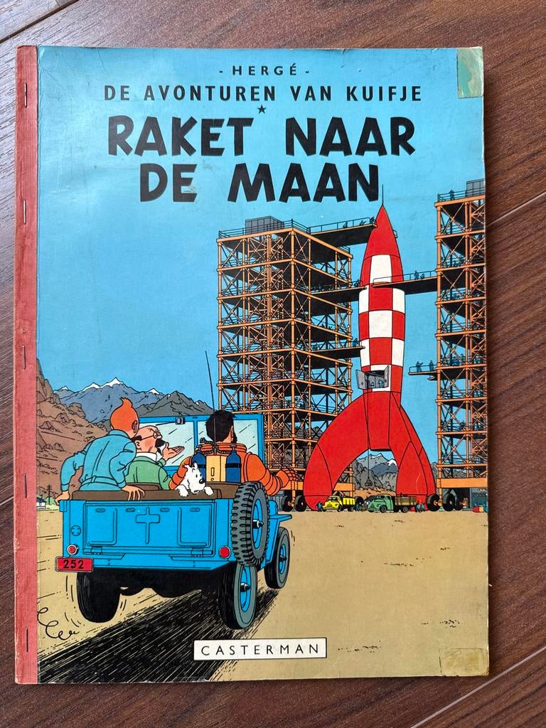 Kuifje: Raket naar de Maan (1953, Casterman), Eén stripboek, Ophalen of Verzenden, Gelezen