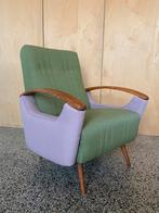 Mooie retro fauteuil groen / roze, Ophalen, Zo goed als nieuw, 75 tot 100 cm, 50 tot 75 cm