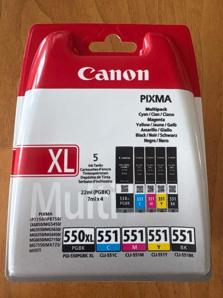 Canon Pixma XL Multipack Inktpatronen PGI-550PGBK CLI-551, Verzenden, Nieuw