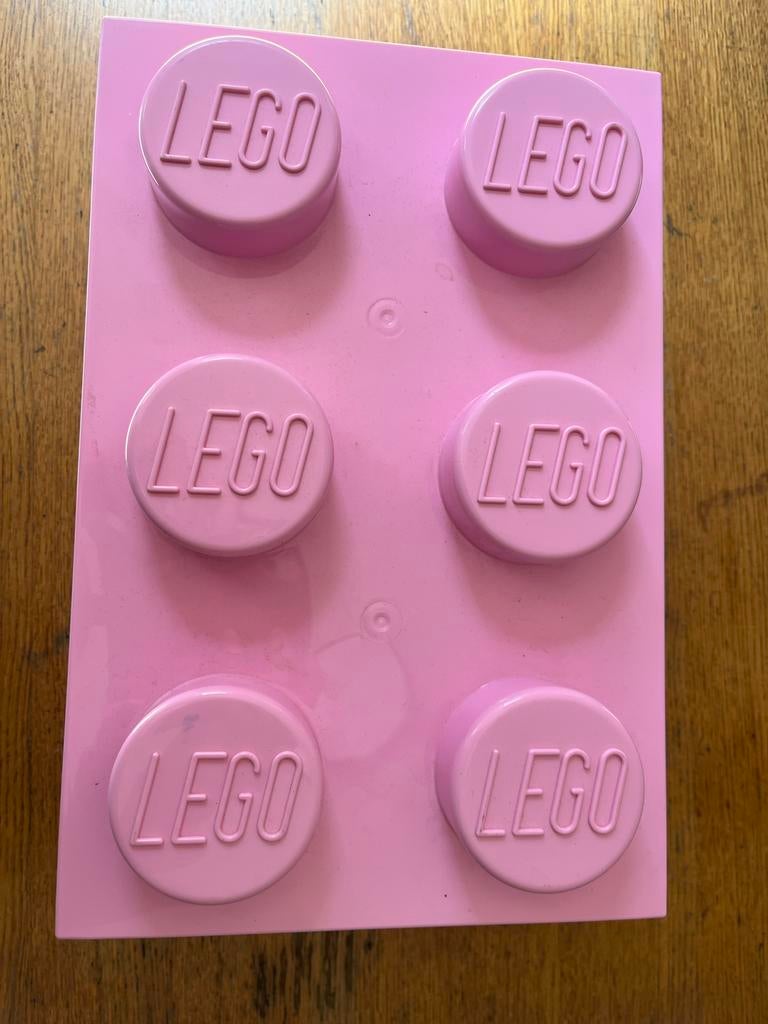 Roze LEGO opbergdoos - Grote steen met 6 noppen, Ophalen of Verzenden, Zo goed als nieuw, Overige merken