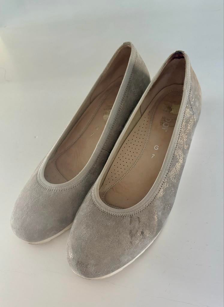 Gabor ballerina's maat 40 leer z.g.a.n., Zo goed als nieuw, Grijs, Ballerina's, Ophalen of Verzenden