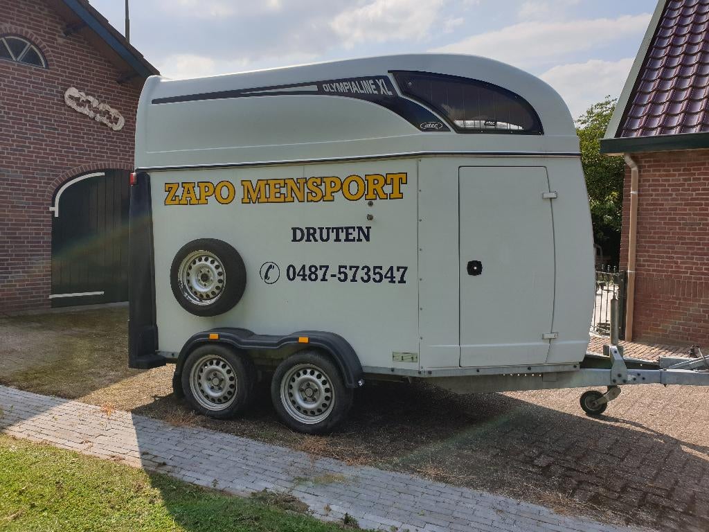 Tweepaards Trailor met aluminium vloer, Dieren en Toebehoren, Paarden en Pony's | Trailers en Aanhangwagens, Ophalen, Gebruikt