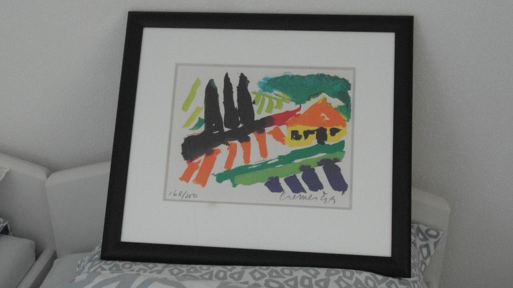 JAN CREMER ; zeefdruk TOSCANE, ingelijst, gesigneerd, Antiek en Kunst, Ophalen of Verzenden