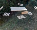 Frans bistro setje, Ophalen, 4 zitplaatsen, Gebruikt, Tuinset