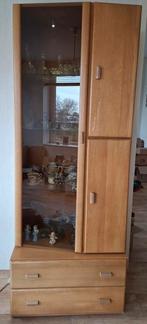 Vitrinekast met rookglas, verlichting, 2 kastjes en 2 lades, Ophalen, Gebruikt, Met deur(en), Glas
