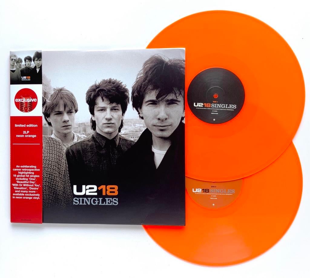 U2 - 18 SINGLES - ORANGE COLOURED 2XLP - TARGET EX.US IMPORT, Cd's en Dvd's, Vinyl | Hiphop en Rap, Ophalen of Verzenden, 2000 tot heden
