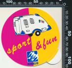 Sticker: Knaus - Sport and fun, Ophalen of Verzenden, Zo goed als nieuw, Bedrijf of Vereniging