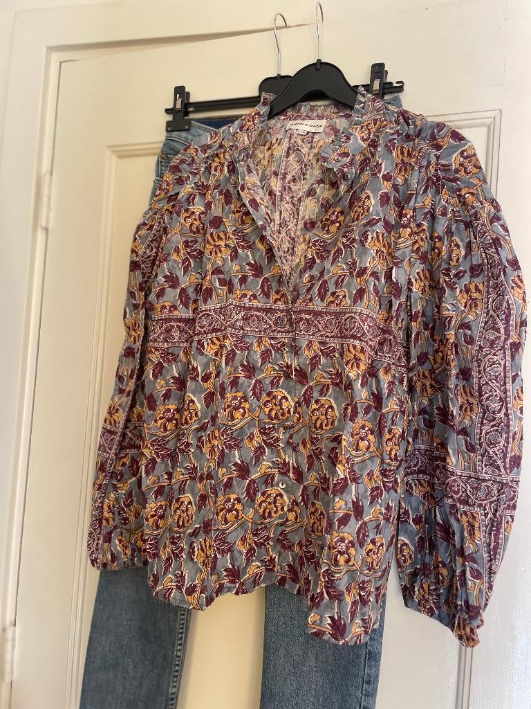 Antik Batik mooie blouse India katoen NL mt M ZGAN, Maat 38/40 (M), Zo goed als nieuw, Antik Batik, Verzenden