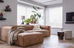 Hoekbank cognac Woood Bean links *wegens verhuizing, Ophalen, 250 tot 300 cm, Gebruikt, 125 tot 150 cm