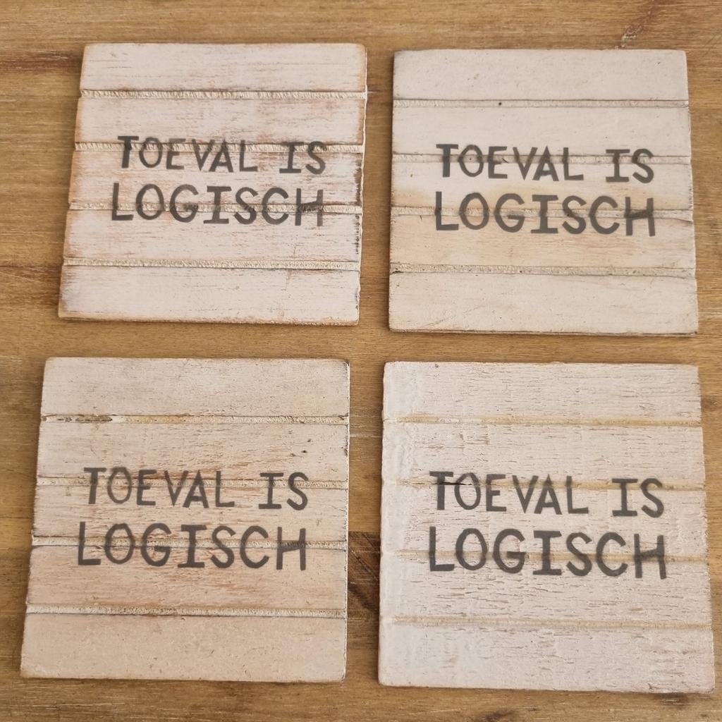 Houten Onderzetters 10x10 cm - Set van 4, Ophalen of Verzenden, Nieuw, Glas of Kopje