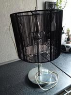 prachtige tafellamp met kristallen en zwarte kap, Ophalen of Verzenden, Zo goed als nieuw, Minder dan 50 cm