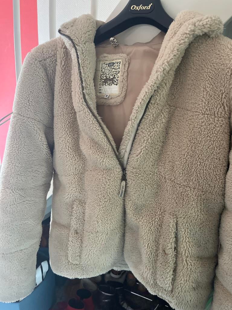 Warme teddy winterjas voor meisje - Maat 170/176, Kinderen en Baby's, Kinderkleding | Maat 170, Ophalen of Verzenden, Gebruikt