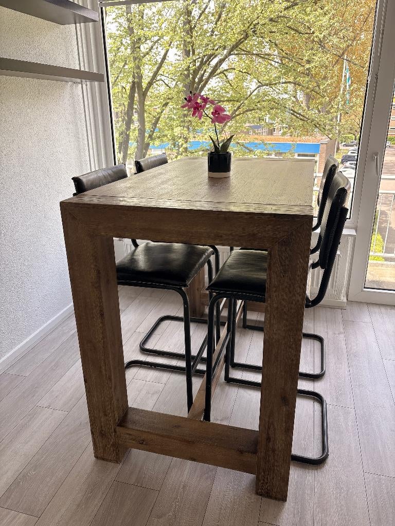 bartafel massief hout, Ophalen of Verzenden, Zo goed als nieuw