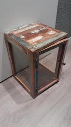 Mooi vitrinekastje sloophout, Ophalen, Minder dan 50 cm, Teakhout, Zo goed als nieuw