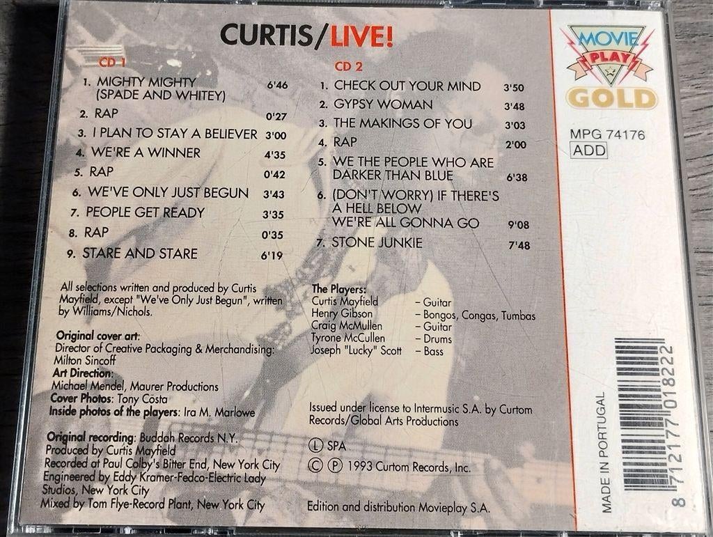 Curtis Mayfield ‎- Curtis / Live! [2CD], Ophalen of Verzenden, 1980 tot heden, Zo goed als nieuw, Jazz