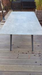 Buiten tafel 150x90x68 met natuursteen look blad, Ophalen, Gebruikt, Rechthoekig, Aluminium