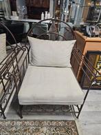 Twee ijzeren buiten fauteuils met kussens, Ophalen, Twee, Nvt, Nvt