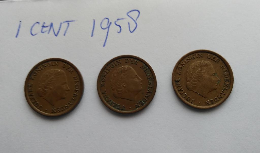 1 cent Juliana 1958, Postzegels en Munten, Munten | Nederland, Ophalen of Verzenden, Koningin Juliana, 1 cent, Losse munt