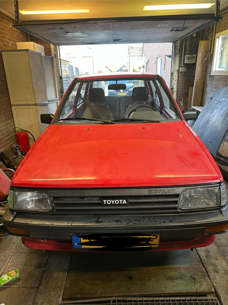 Interesse peiling Toyota Starlet 1.0 DL 12V S6 1987 Rood, Voorwielaandrijving, 54 pk, 4 cilinders, 368 kg