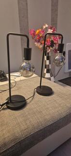 Set van 2 industriële tafellampen mat zwart, Huis en Inrichting, Lampen | Tafellampen, Industrieel, Modern, Ophalen of Verzenden