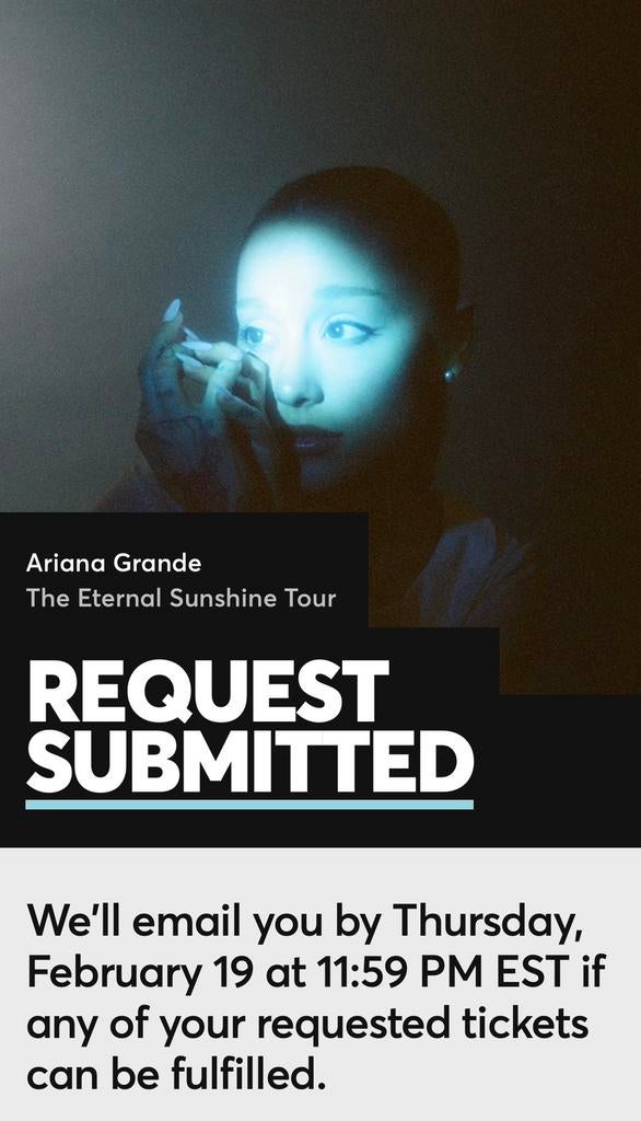 Ariana Grande - Eternal Sunshine Tour Atlanta VIP Gold, Tickets en Kaartjes, Eén persoon