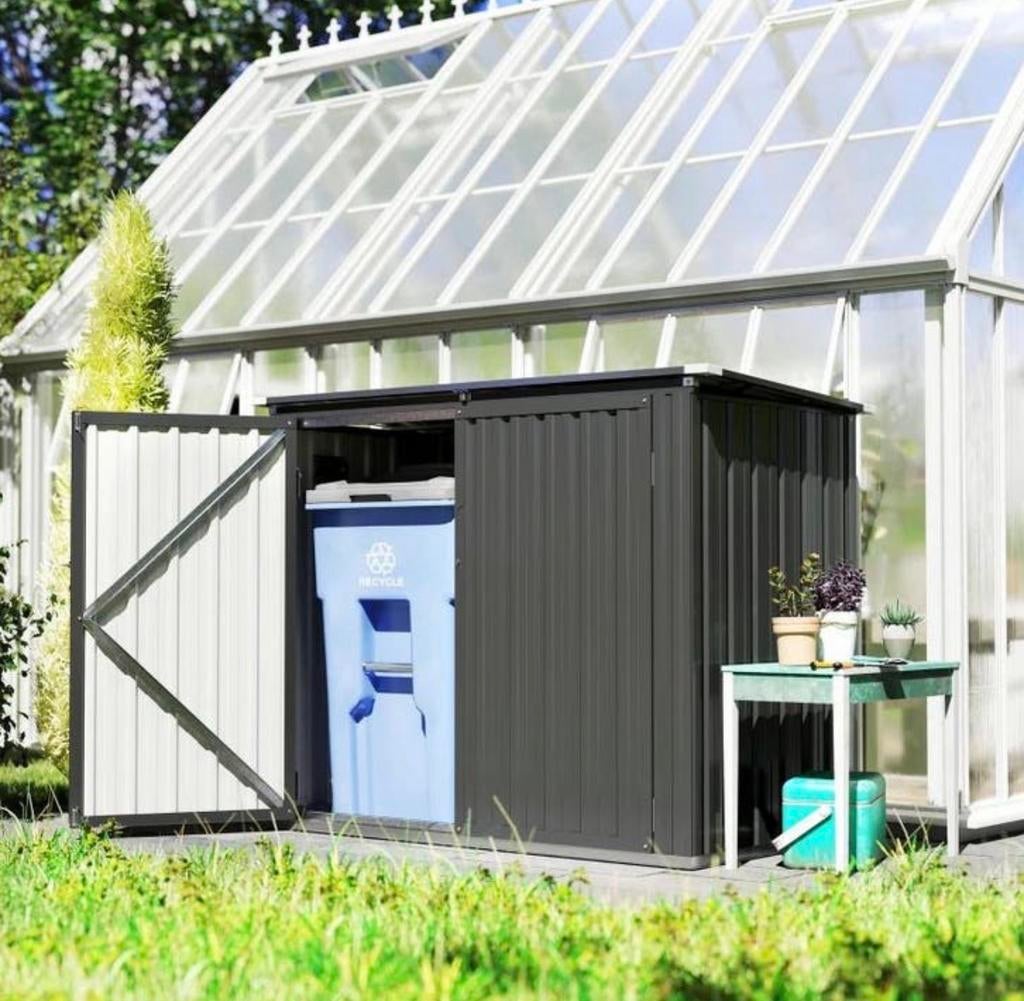 Metalen Afvalcontainerberging voor 2x 120L of 1x 240L + 1x 1, Ophalen, Nieuw, Metaal, Containerberging