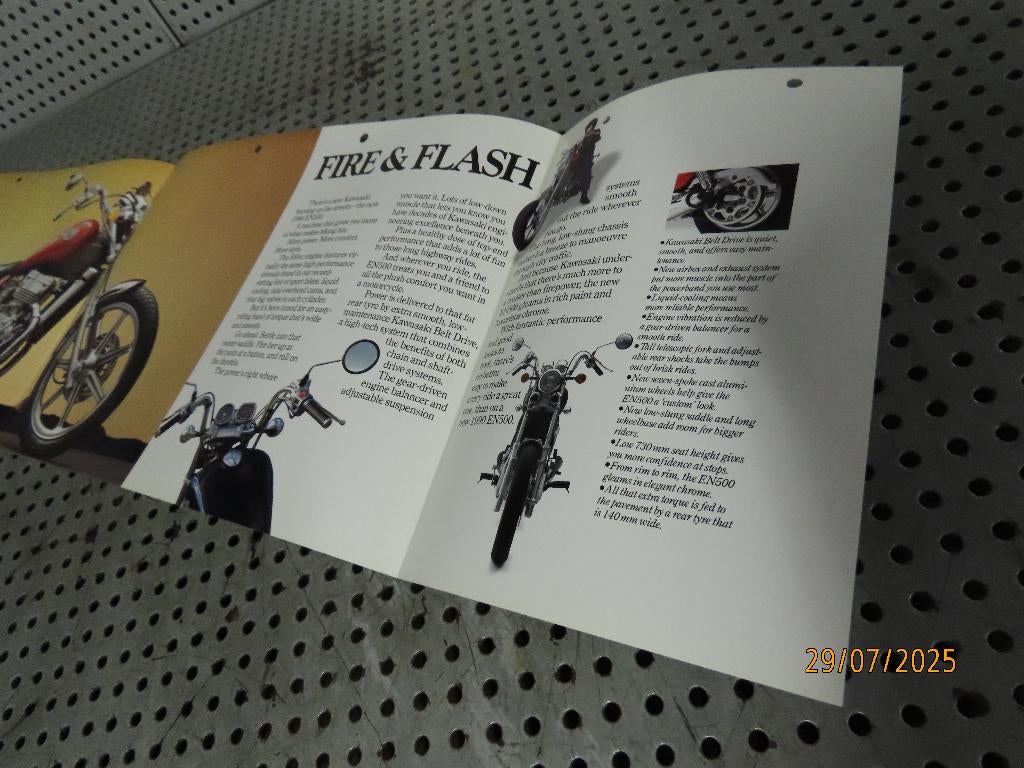 Folder EN500 EN 500 Kawasaki custombike, Ophalen of Verzenden, Gebruikt, Motoren