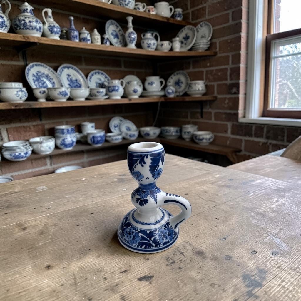 Delfts blauw kandelaar – De Porceleyne Fles (1969), Ophalen of Verzenden, Keramiek of Aardewerk
