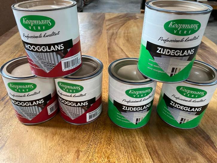 Koopmans Verf zijde-en hoogglans savannabruin, Doe-het-zelf en Verbouw, Verf, Beits en Lak, Nieuw, Verf, Minder dan 5 liter, Bruin