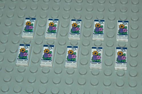 L882 Tegels 1x2 met opdruk bloemzaden pakje wit 10 st., Kinderen en Baby's, Speelgoed | Duplo en Lego, Nieuw, Lego, Losse stenen
